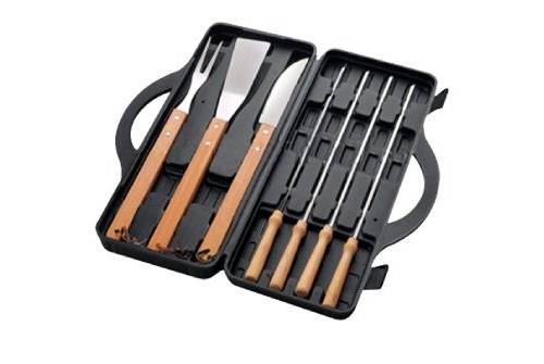 Set Maletin Asado Parrilla Negro con 7 Herramientas Importclick