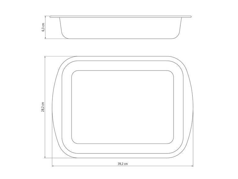 Molde rectangular hondo 34 cm. Tramontina