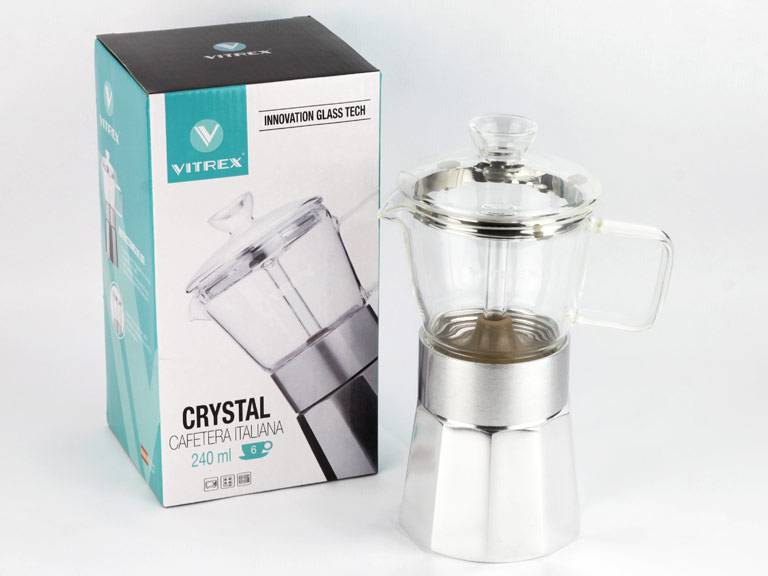 Crystal Cafetera Aluminio 6 Tazas