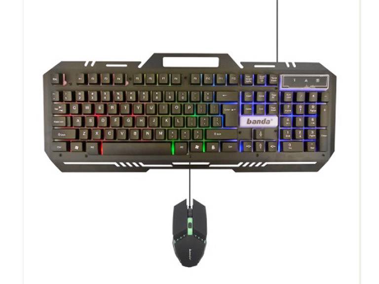 Teclado Mouse Gamer Banda KM-77 Luz LED