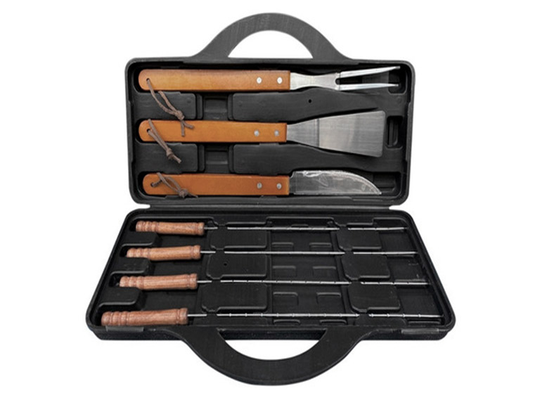 Set Maletin Asado Parrilla Negro con 7 Herramientas Importclick