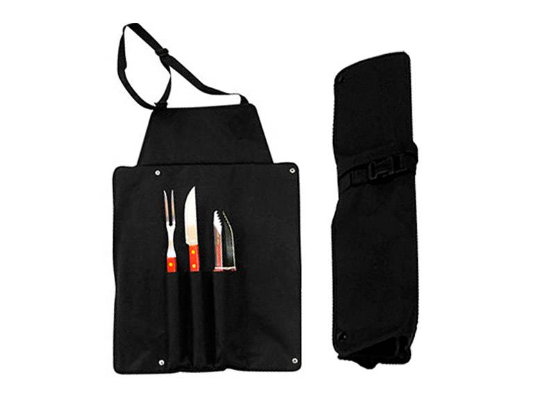Delantal Asado Parrilla Negro con 3 Herramientas Importclick