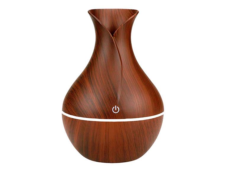 Humificador Aromatizador 130ML Jarrón Madera con LED y USB