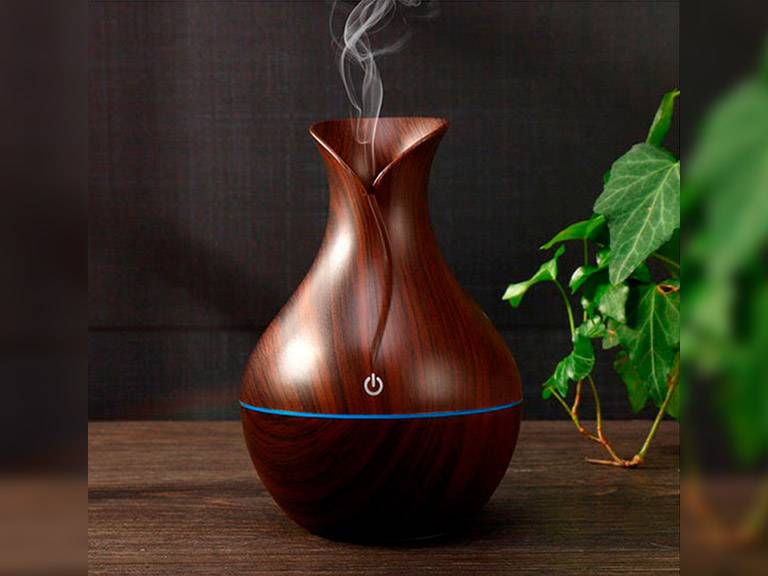 Humificador Aromatizador 200ML Jarrón Madera con LED y USB Importclick