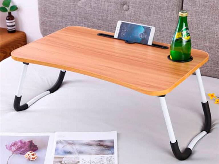 Bandeja Mesa Madera para notebook con posa vaso Importclick