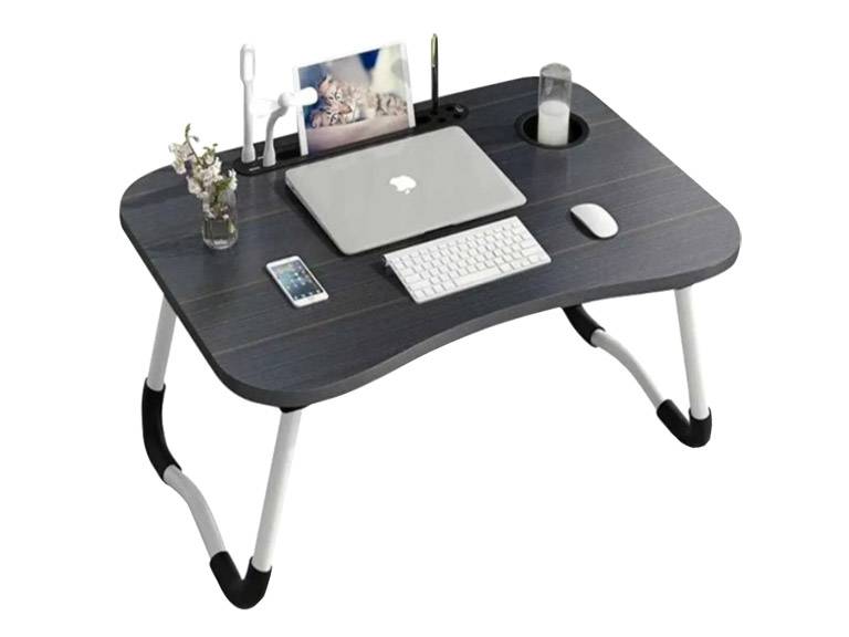 Bandeja Mesa Madera para notebook con posa vaso Negra Importclick