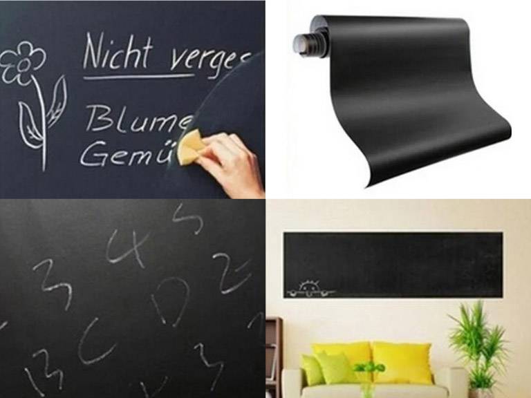 Pizarra Pared Adhesiva 200cm x 45 cm Negra Importclick