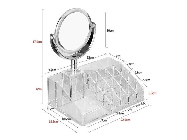 Cosmetiquero con Espejo Organizador de Maquillaje Importclick