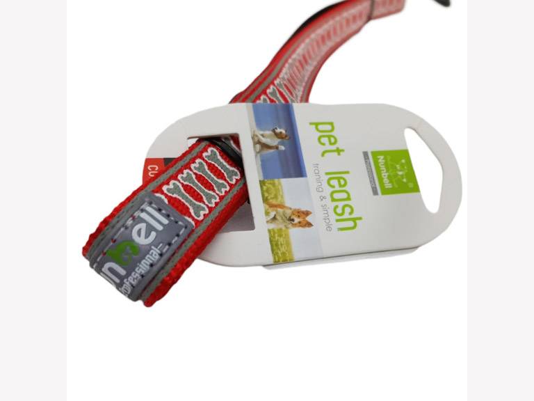 Correa Huesitos Mascotas Resistente Rojo Importclick