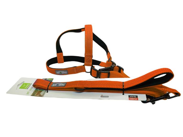 Arnes con Correa Mascotas Resistente y Ajustable Naranjo Importclick