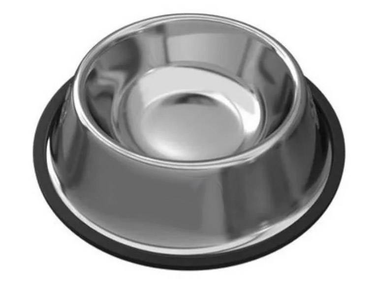 Plato Acero Inoxidable Antideslizante Mascotas Perro - Gato 33 cm Importclick
