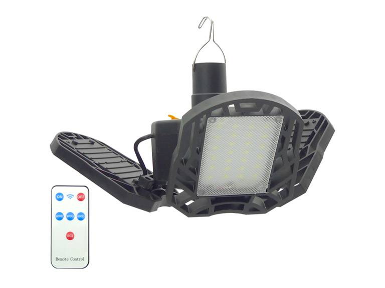 Foco Solar Extensible 3 placas 72 LED con Control Remoto