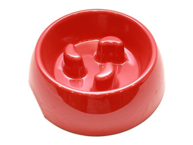 Plato Melamina Anti-ahogo L Rojo Perro