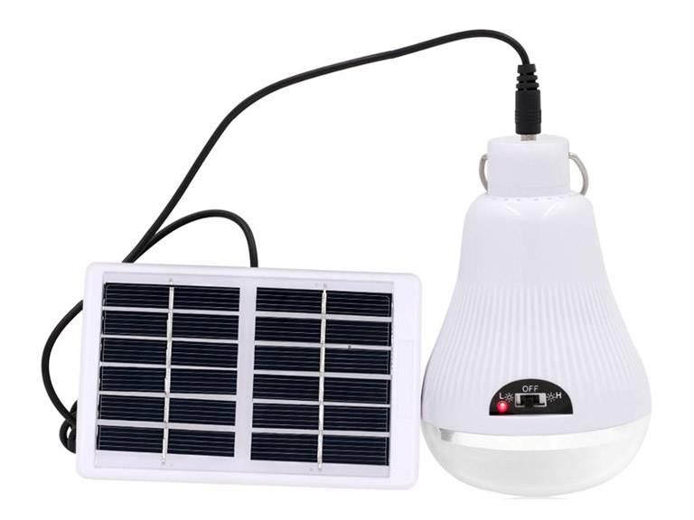 Ampolleta LED Solar 20 LED con Panel Solar