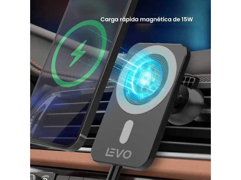 Cargador Magnético Inalámbrico Carga Rápida Auto V+ Levo