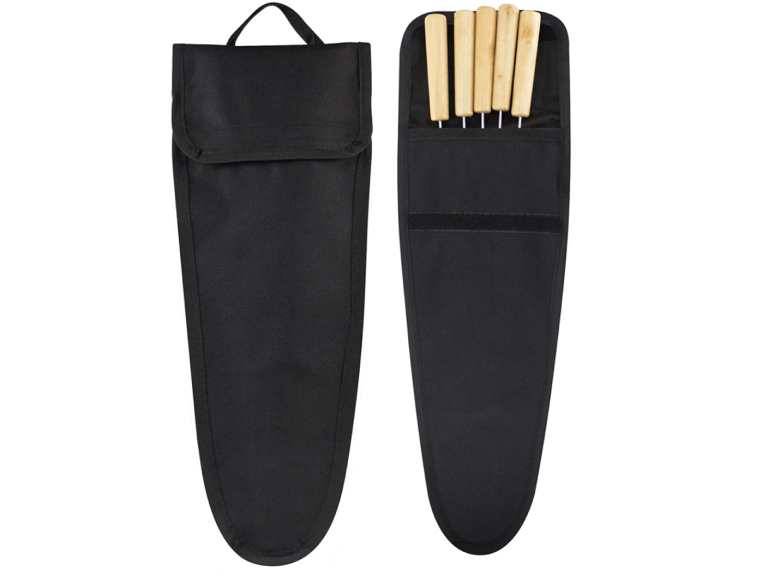 Set 5 Fierros anticuchos asado Madera