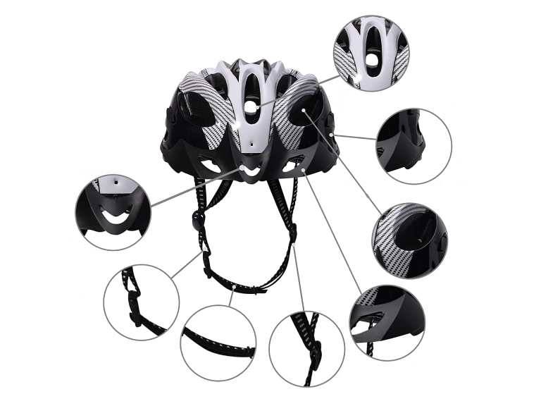 Casco Blanco Bicicleta Profesional Full Seguridad con Luz