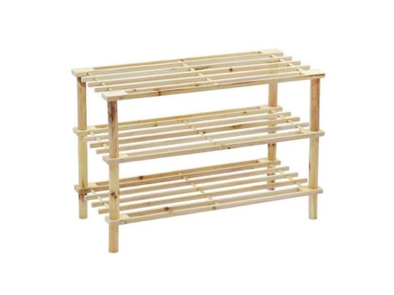 Zapatero Organizador De Madera Con 3 Niveles cafe Claro Rectangular Importclick