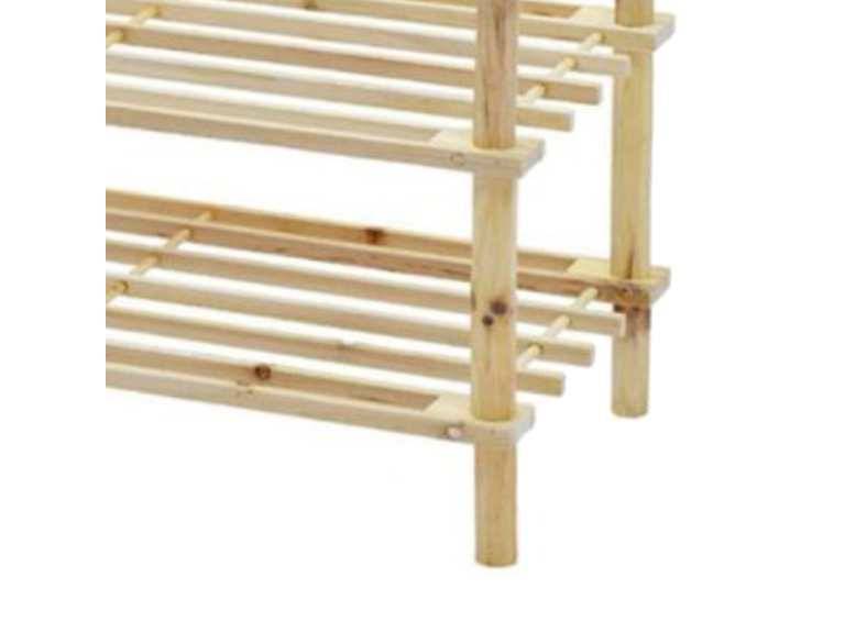 Zapatero Organizador De Madera Con 3 Niveles cafe Claro Rectangular Importclick