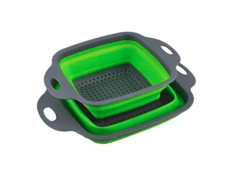 Pack 2 Coladores Escurridor Rectangular Cocina Verde Importclick