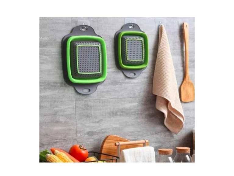 Pack 2 Coladores Escurridor Rectangular Cocina Verde