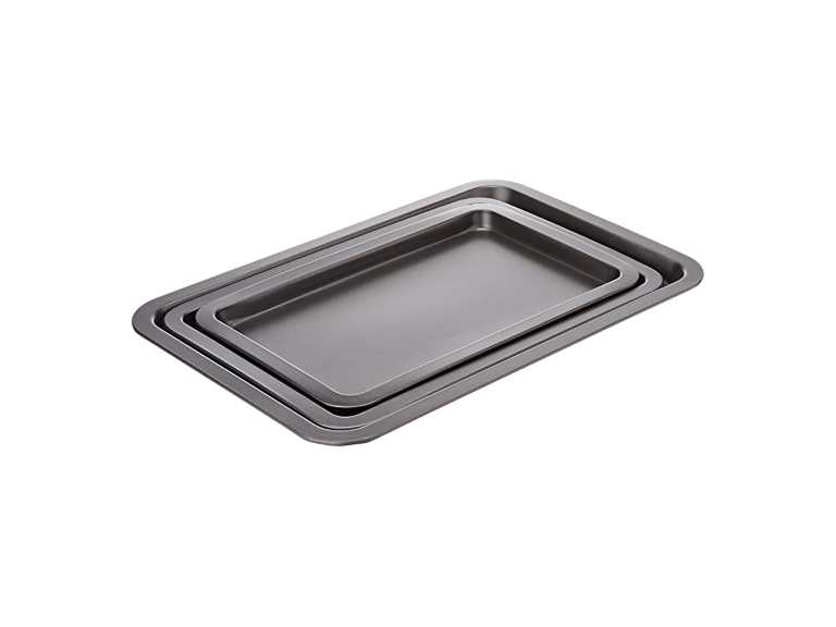 Bandeja Rectangular antiadherente para Hornear 3 piezas Grafito Importclick