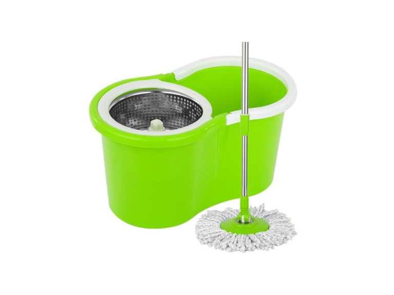 Mopa Giratoria 360º Verde Trapeador Canasto Acero Inoxidable Importclick