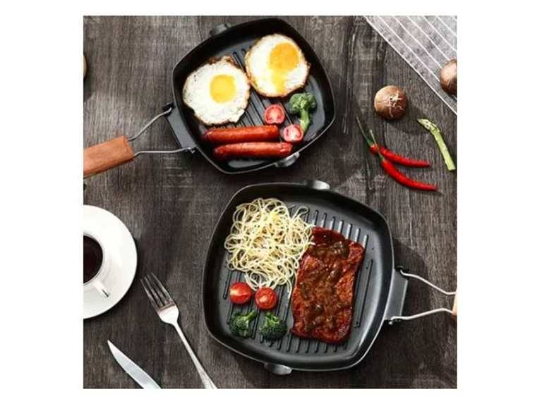 Sarten Parrilla Cocina Grill Cuadrado Antiadherente 20 cm Importclick