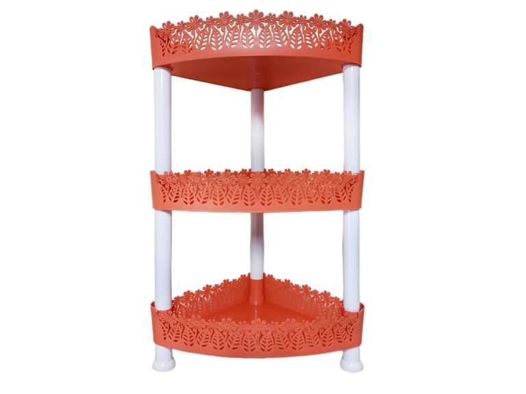 Estante Organizador Multiproposito Triangular 3 Niveles Naranjo Importclick