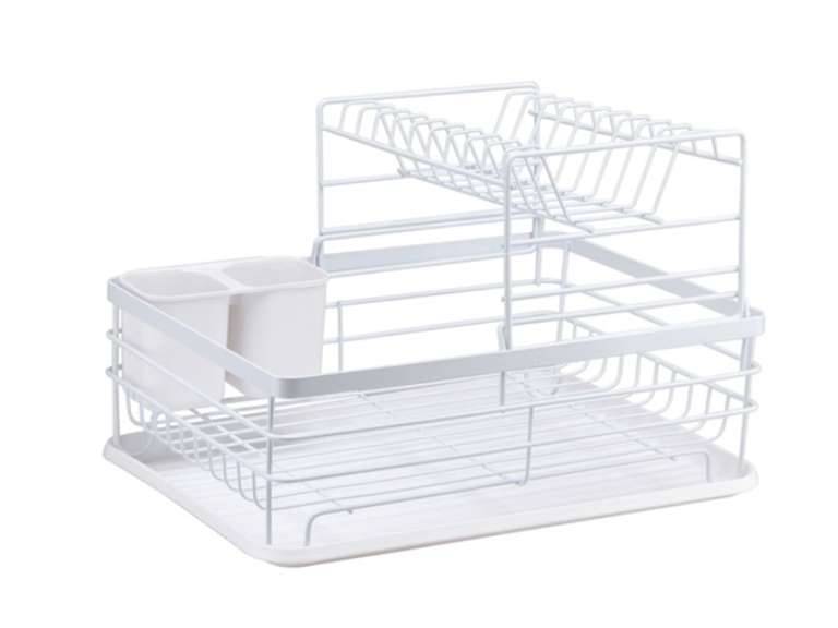 Secaplatos Escurridor 2 Niveles Acero Inox Blanco Simplit