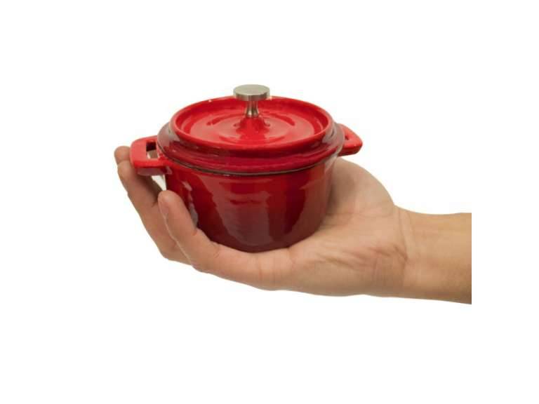 Mini Olla Hierro fundido roja 13x5 cm.