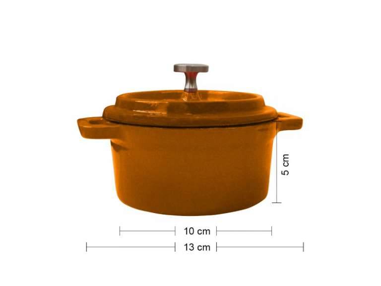 Mini cacerola de Hierro 13x10x4.6 cm Naranja