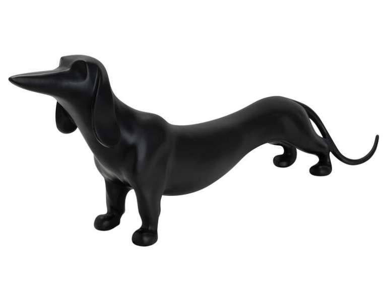 Adorno Resina Perro Negro 46x7x17 cm