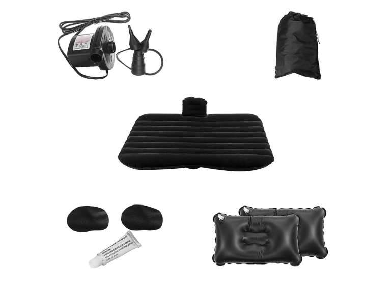 Colchon Inflable Auto Almohada con compresor negro Importclick