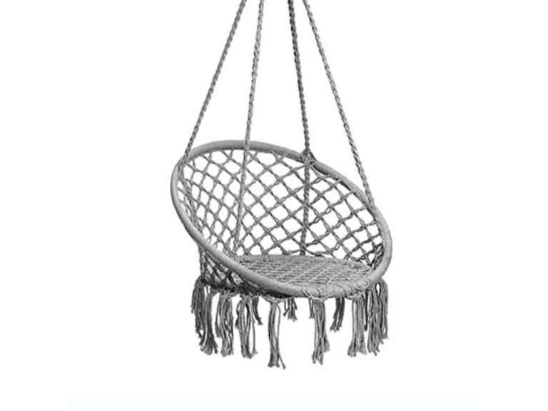 Hamaca Silla Columpio algodón gris 80 x 70 cm Importclick
