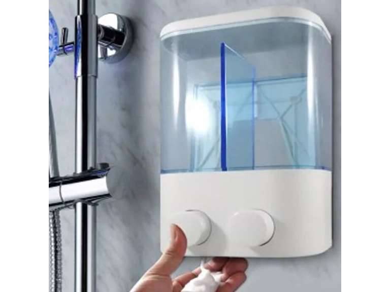 Dispensador Jabón Baño doble blanco Importclick