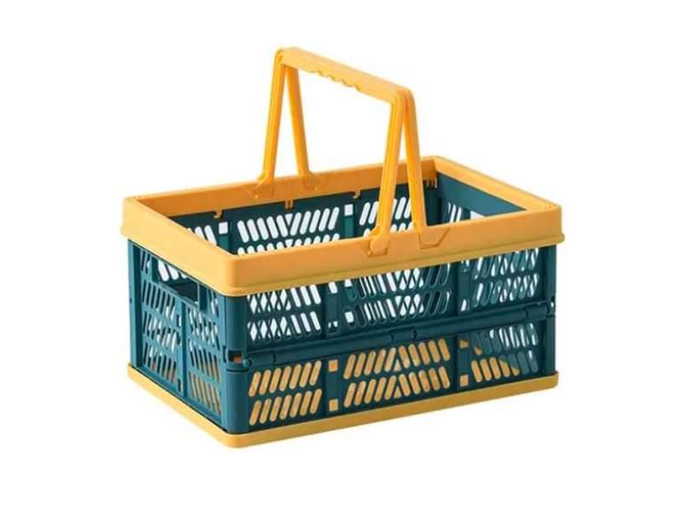 Canasto Organizador con asas amarillo 40x29x30 cm Importclick