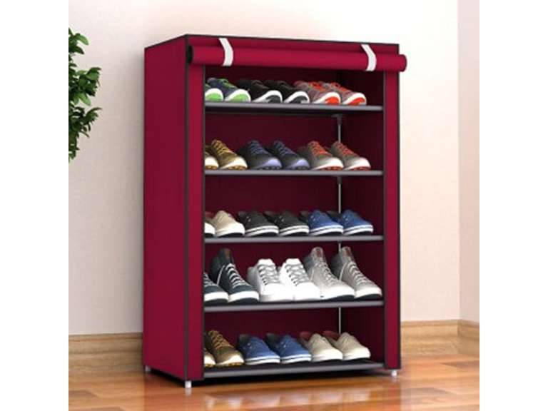 Zapatero Organizador Hogar tela 5 niveles red wine Importclick