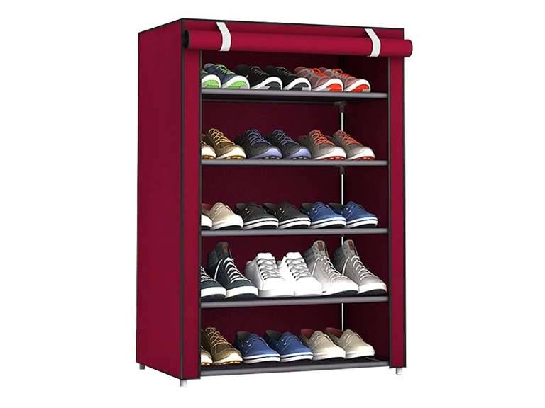 Zapatero Organizador Hogar tela 5 niveles red wine Importclick