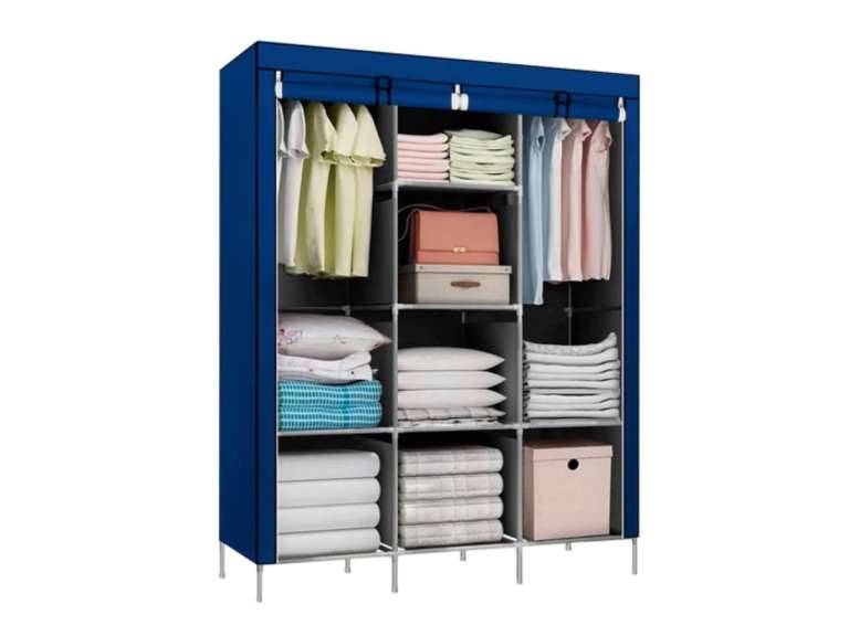 Closet Organizador Armable de tela azul 3 Cuerpos