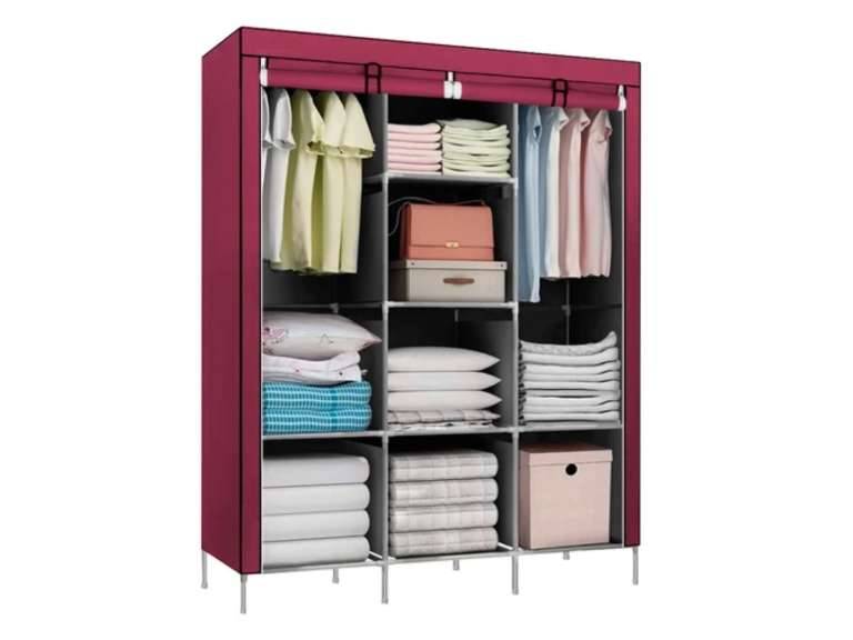 Closet Organizador Armable de tela red wine 3 Cuerpos