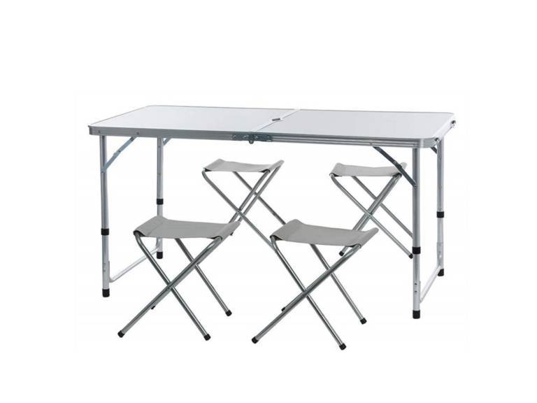 Mesa Camping Plegable 120x60 cm 4 Sillas Importclick