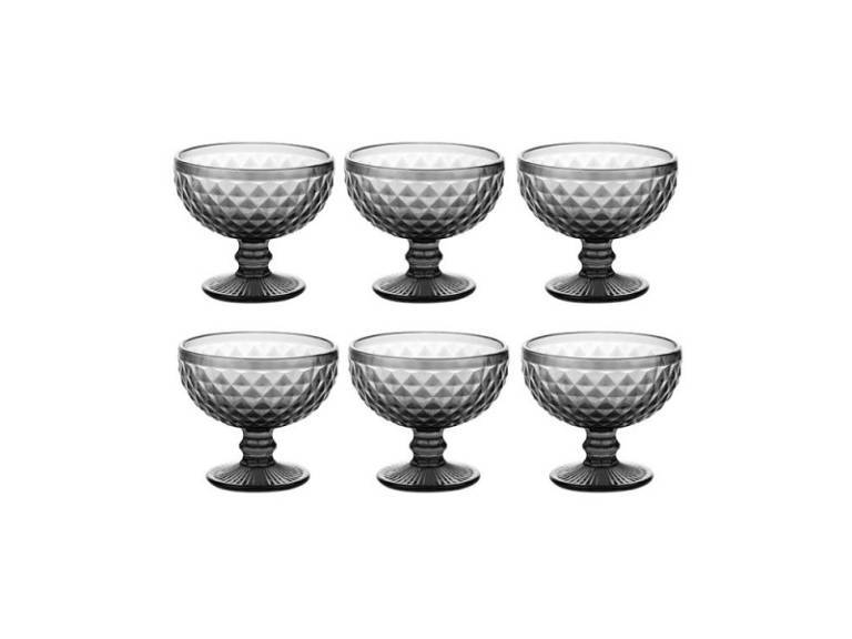 Set 6 copas helado gris 300 ml Smooky