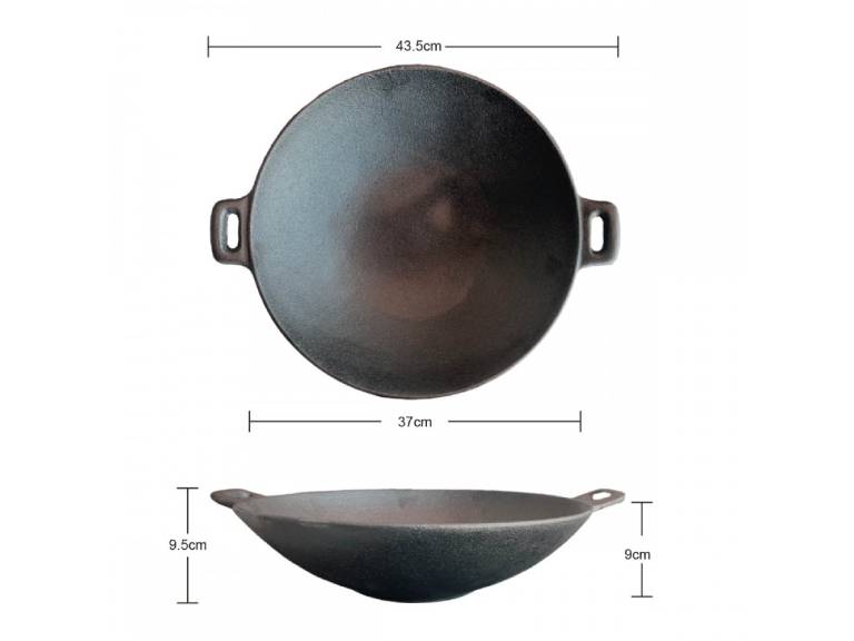 Wok hierro con azas 37 cm Briva