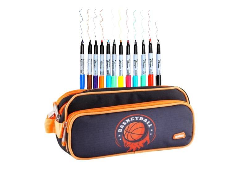 Estuche basketball + Plumón 12 colores