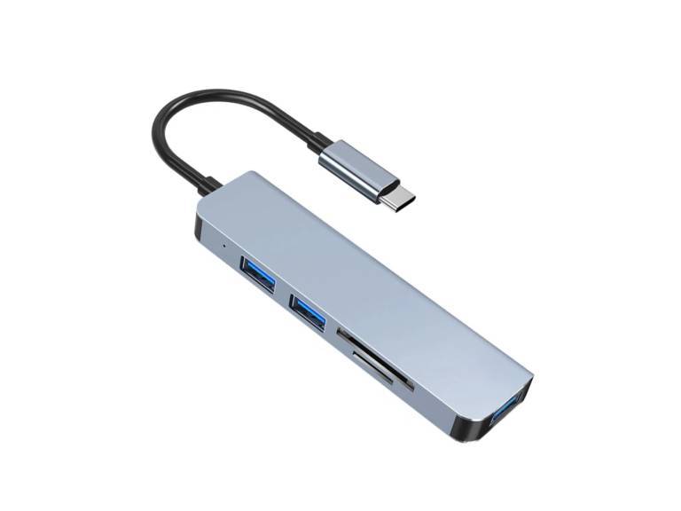 HUB Tipo C 5 en 1 con 2 Lectores Tarjeta USB