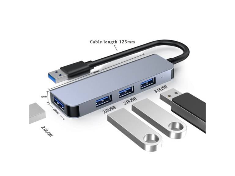 HUB USB 3.0 4 Puertos Aluminio Importclick