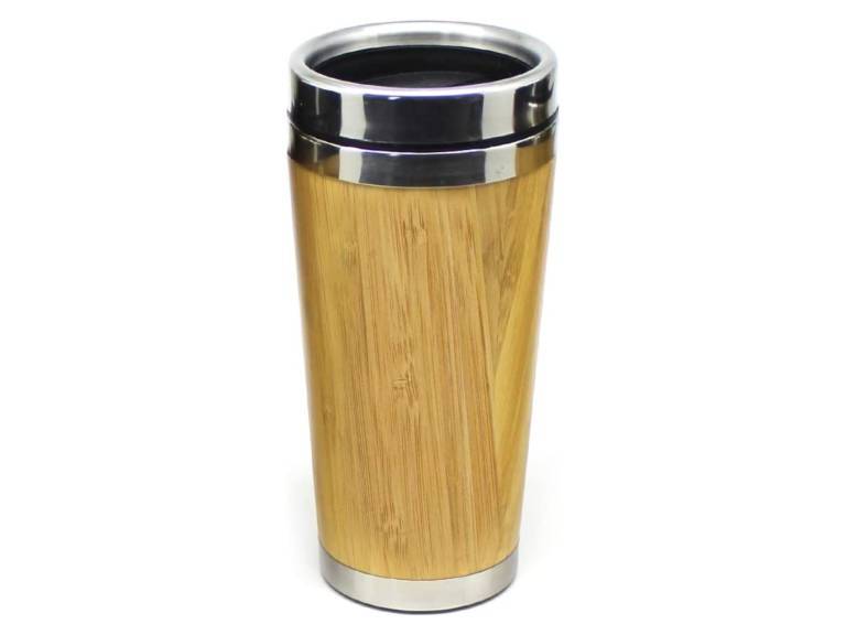 Mug Termo Bambú Acero Inoxidable 420 ML Importclick