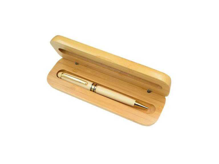 Set Bolígrafo Lápiz Estuche de Bambú Deluxe