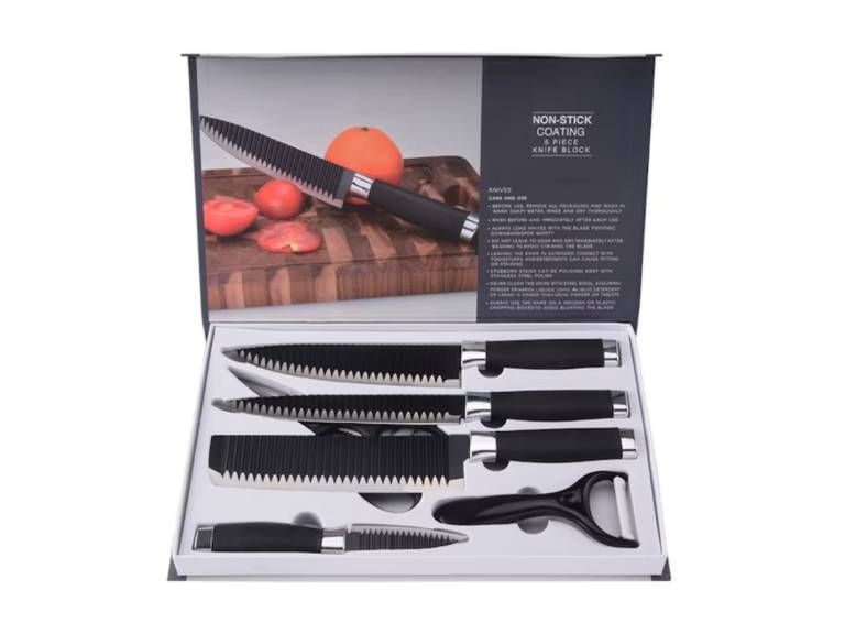 Set Cuchillo Acero Inoxidable 6 piezas Antibacterial